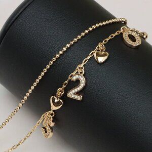 Rose Gold Bracelet with 2025 Charms, XPBL0688